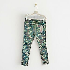 Hustle  Jeans Women Green Camo Camouflage Sculpting Stretch Comfy Jogger sz S